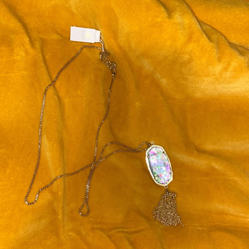 Kendra Scott Gold Rayne Long Pendant Necklace New With Tags